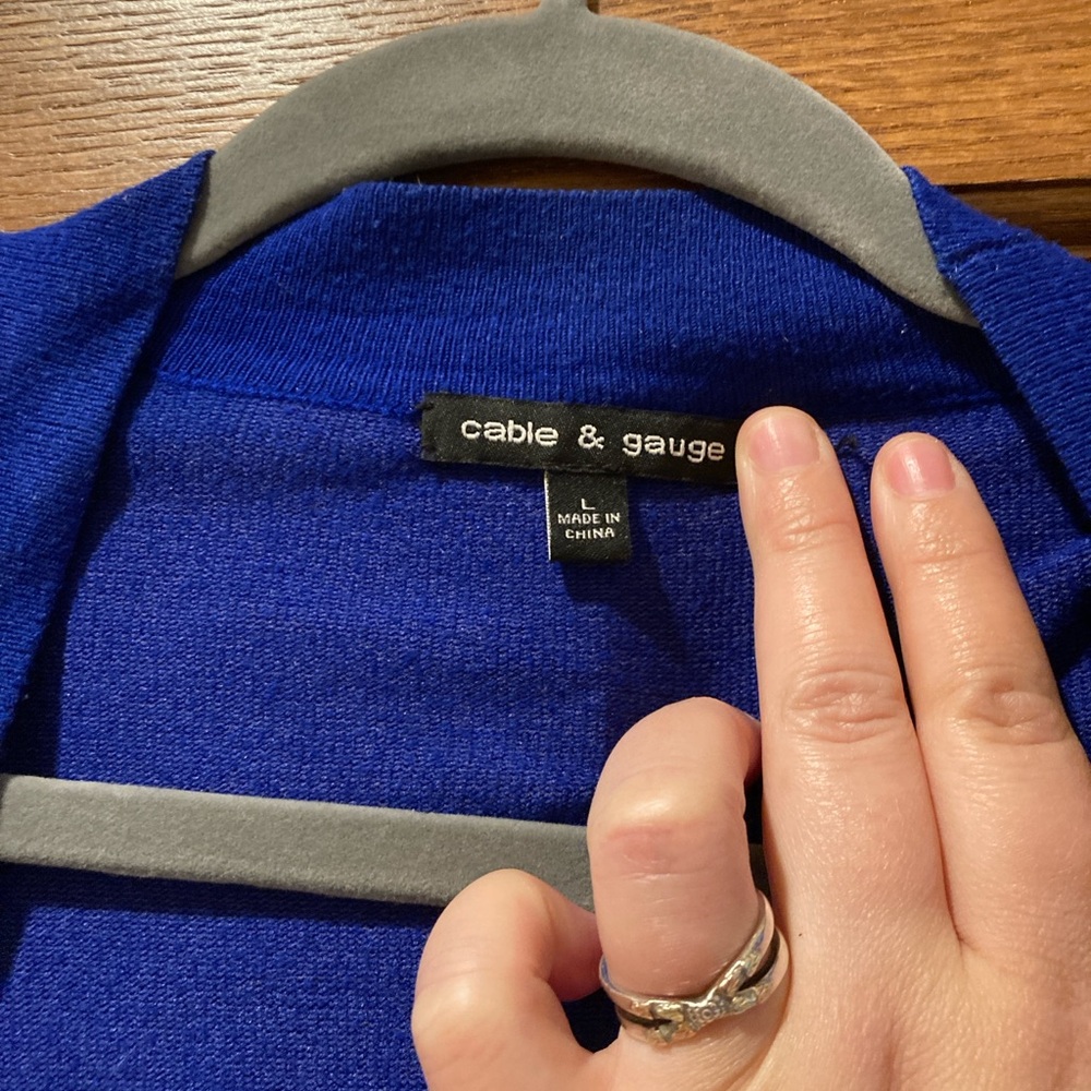 Sapphire blue open front cardigan - size L - Picture 4 of 8